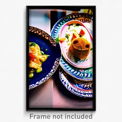 Pixel Art Poster - Nocturnal Mexican Plate (8 Bit Psychedelic Video Game Print)