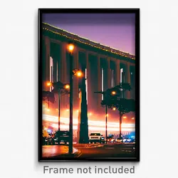 Pixel Art Poster - Upbeat San Francisco (8 Bit Psychedelic Video Game Print)