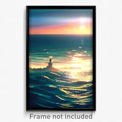 Pixel Art Poster - Elaborate Sea (8 Bit Psychedelic Trippy Video Game Print)