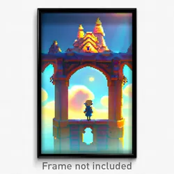 Pixel Art Poster - Mushy Keep (8 Bit Psychedelic Trippy Weird Video Game Print)