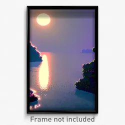 Pixel Art Poster - Swirly Isthmus (8 Bit Psychedelic Trippy Video Game Print)
