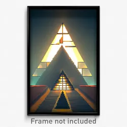 Pixel Art Poster - Triangular Hall (8 Bit Psychedelic Trippy Video Game Print)