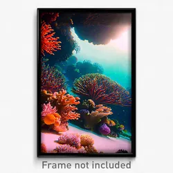 Pixel Art Poster - Grandiose Coral Reef (8 Bit Psychedelic Video Game Print)