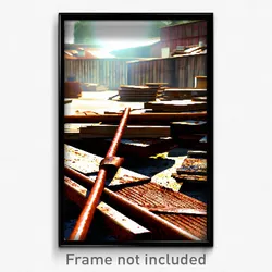 Pixel Art Poster - Rusty Lumber Yard (8 Bit Psychedelic Trippy Video Game Print)