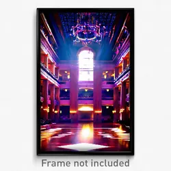 Pixel Art Poster - Dramatic Ballroom (8 Bit Psychedelic Trippy Video Game Print)