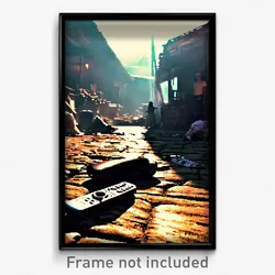 Pixel Art Poster - Remote Slum (8 Bit Psychedelic Trippy Weird Video Game Print)