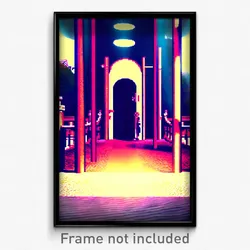 Pixel Art Poster - Stimulating Gate (8 Bit Psychedelic Trippy Video Game Print)