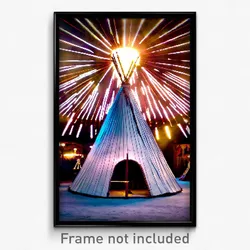 Pixel Art Poster - Colossal Tepee (8 Bit Psychedelic Trippy Video Game Print)