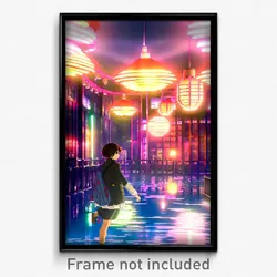 Pixel Art Poster - Anime Like Depths (8 Bit Psychedelic Trippy Video Game Print)