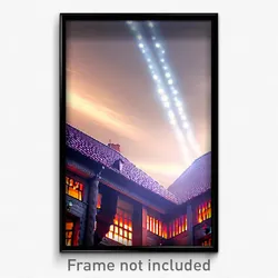 Pixel Art Poster - Magnificent Roof (8 Bit Psychedelic Trippy Video Game Print)
