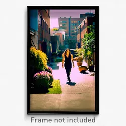 Pixel Art Poster - Urban Yard (8 Bit Psychedelic Trippy Weird Video Game Print)