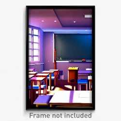 Pixel Art Poster - Heavenly Classroom (8 Bit Psychedelic Video Game Print)