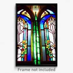 Pixel Art Poster - Superb Stained Glass (8 Bit Psychedelic Video Game Print)