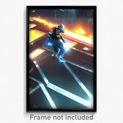 Pixel Art Poster - Steel Video Game (8 Bit Psychedelic Trippy Video Game Print)