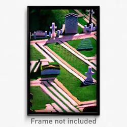 Pixel Art Poster - Zigzag Grave (8 Bit Psychedelic Trippy Video Game Print)