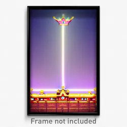Pixel Art Poster - Rectangular Crown (8 Bit Psychedelic Trippy Video Game Print)