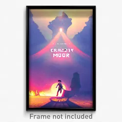 Pixel Art Poster - Crazy Moor (8 Bit Psychedelic Trippy Weird Video Game Print)