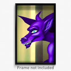 Pixel Art Poster - Purple Gargoyle (8 Bit Psychedelic Trippy Video Game Print)