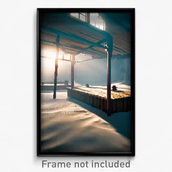 Pixel Art Poster - Arctic Stable (8 Bit Psychedelic Trippy Video Game Print)