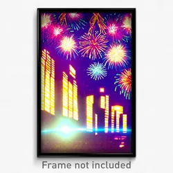 Pixel Art Poster - Complicated New Year Day (8 Bit Psychedelic Video Game Print)