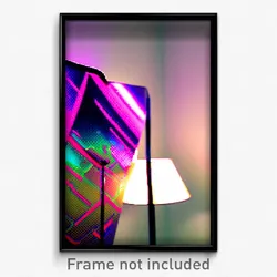 Pixel Art Poster - Glitch Art Lamp (8 Bit Psychedelic Trippy Video Game Print)