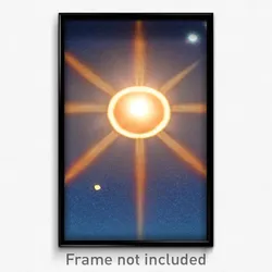 Pixel Art Poster - Great Sun And Moon (8 Bit Psychedelic Video Game Print)