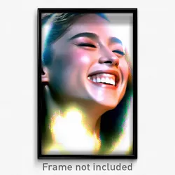 Pixel Art Poster - Blissful Face (8 Bit Psychedelic Trippy Video Game Print)
