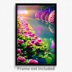 Pixel Art Poster - Flowery Mooring (8 Bit Psychedelic Trippy Video Game Print)