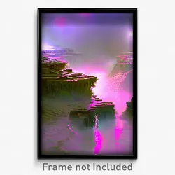 Pixel Art Poster - Liquid Trenches (8 Bit Psychedelic Trippy Video Game Print)