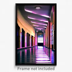 Pixel Art Poster - Oval Corridor (8 Bit Psychedelic Trippy Video Game Print)