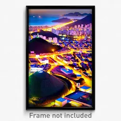 Pixel Art Poster - Important Brazilian City (8 Bit Psychedelic Video Game Print)