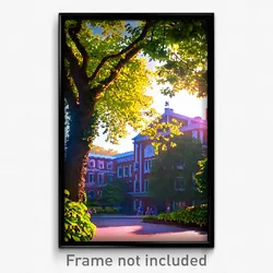 Pixel Art Poster - Leafy College (8 Bit Psychedelic Trippy Video Game Print)