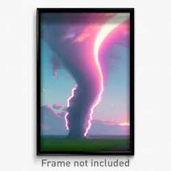 Pixel Art Poster - Glitchy Tornado (8 Bit Psychedelic Trippy Video Game Print)