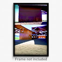 Pixel Art Poster - Square Barn (8 Bit Psychedelic Trippy Weird Video Game Print)