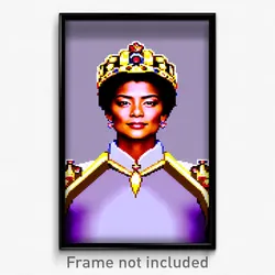 Pixel Art Poster - Elegant Crown (8 Bit Psychedelic Trippy Video Game Print)