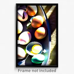 Pixel Art Poster - Memorable Eggs (8 Bit Psychedelic Trippy Video Game Print)