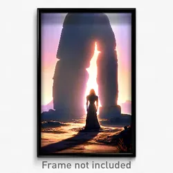 Pixel Art Poster - Jaw Dropping Menhir (8 Bit Psychedelic Video Game Print)