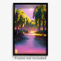 Pixel Art Poster - Pure Bayou (8 Bit Psychedelic Trippy Weird Video Game Print)