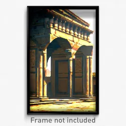 Pixel Art Poster - Measly Ancient Architecture (8 Bit Video Game Print)