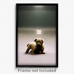 Pixel Art Poster - Rectangular Puppy (8 Bit Psychedelic Trippy Video Game Print)