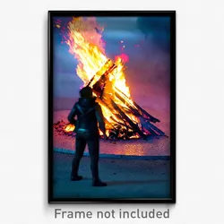 Pixel Art Poster - Infamous Bonfire (8 Bit Psychedelic Trippy Video Game Print)