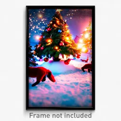 Pixel Art Poster - Uneven Christmas (8 Bit Psychedelic Trippy Video Game Print)