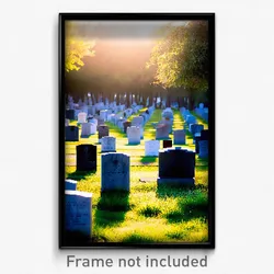 Pixel Art Poster - Unnatural Cemetery (8 Bit Psychedelic Video Game Print)