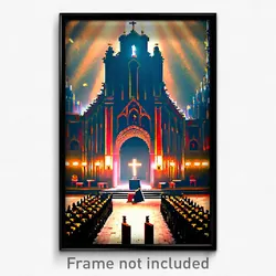Pixel Art Poster - Voluminous Parish (8 Bit Psychedelic Trippy Video Game Print)