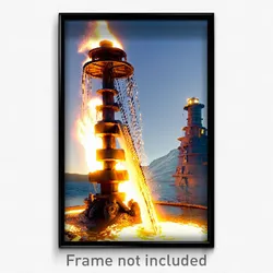 Pixel Art Poster - Nautical Geyser (8 Bit Psychedelic Trippy Video Game Print)
