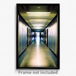 Pixel Art Poster - Metallic Hallway (8 Bit Psychedelic Trippy Video Game Print)