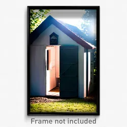 Pixel Art Poster - Secret Outbuilding (8 Bit Psychedelic Video Game Print)