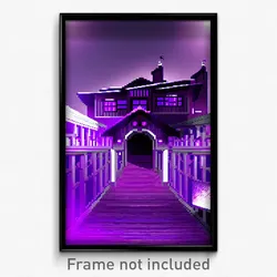Pixel Art Poster - Purple Madhouse (8 Bit Psychedelic Trippy Video Game Print)