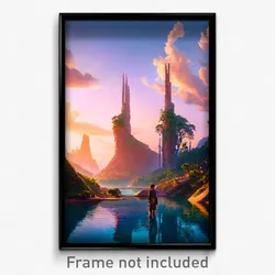 Pixel Art Poster - Stunning Gulch (8 Bit Psychedelic Trippy Video Game Print)