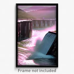 Pixel Art Poster - Noteworthy Dam (8 Bit Psychedelic Trippy Video Game Print)